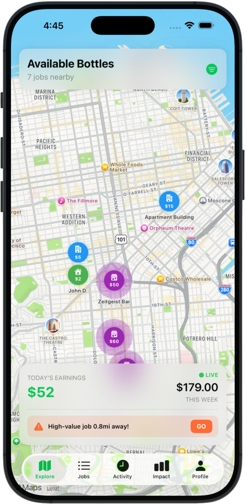 bottlr live map app